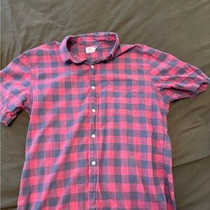 Faherty Casual Red and Blue Plaid Shirt